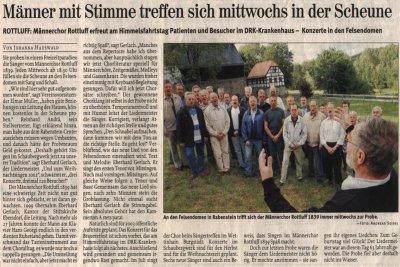Presseartikel: Männerchor rottluff 1839 e.V.