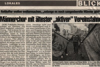 Presseartikel: Männerchor rottluff 1839 e.V.