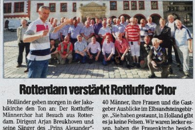 Presseartikel: Männerchor Rottluff 1839 e.V.
