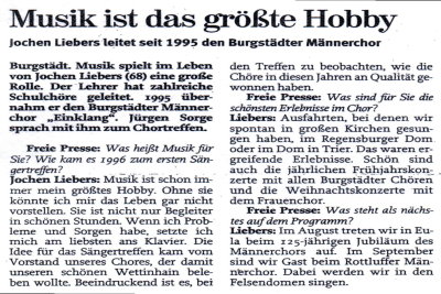 Presseartikel: Männerchor rottluff 1839 e.V.