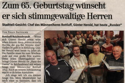 Presseartikel: Männerchor Rottluff 1839 e.V.