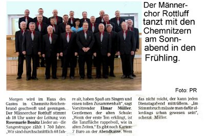 Presseartikel: Männerchor Rottluff 1839 e.V.