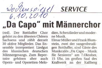 Presseartikel: Männerchor Rottluff 1839 e.V.