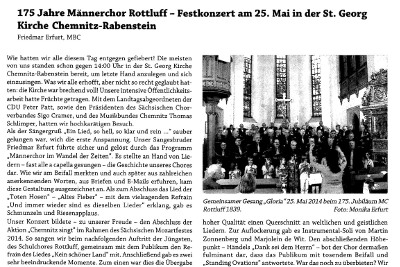 Presseartikel: Männerchor Rottluff 1839 e.V.